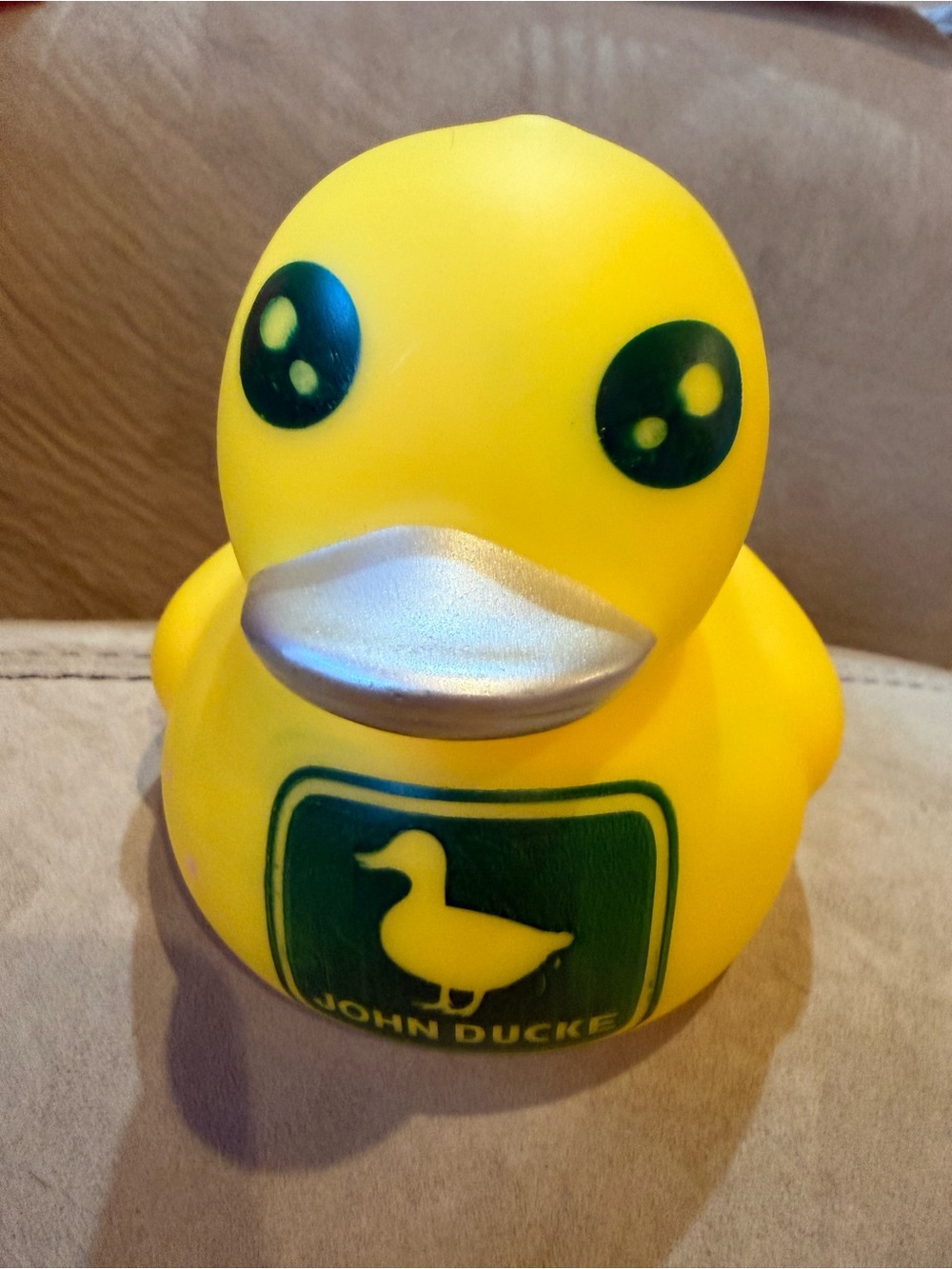John Ducke Yellow Rubber Duck with Silver Beak